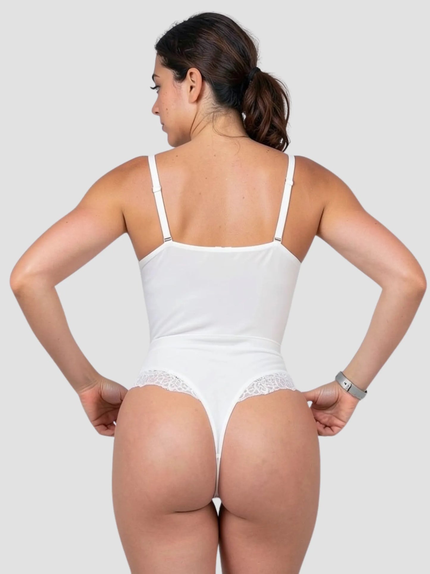 Body Gainant & Sculptant à Dentelle Col V