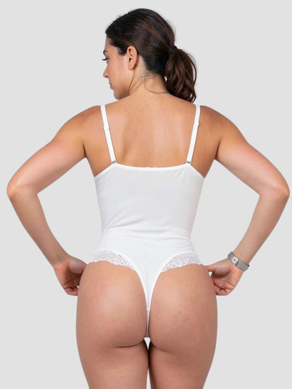 Body Gainant & Sculptant à Dentelle Col V