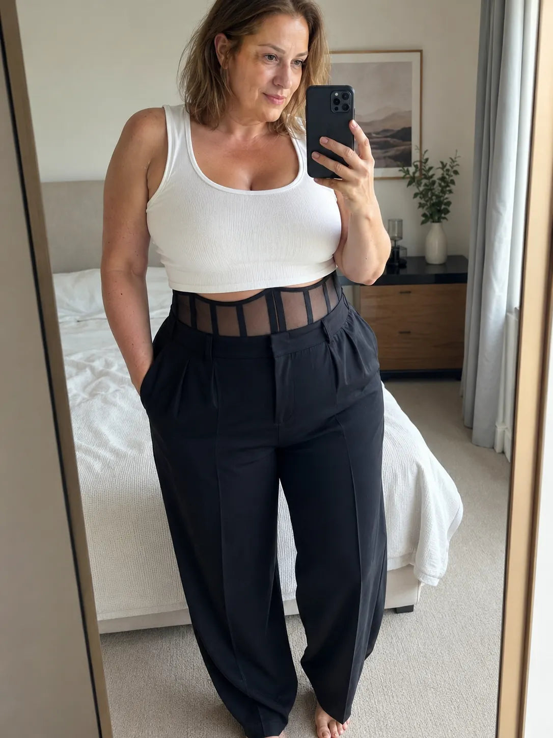 Cliente portant le corset sculptant Arlaya
